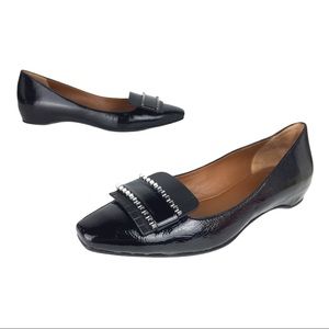Aquatalia Black Monica Naplak Slip-on Flats